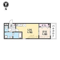 (仮称)ジーメゾン石田ルディア 1LDKの間取図画像