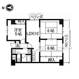 パルテ西京極 3LDKの間取図画像
