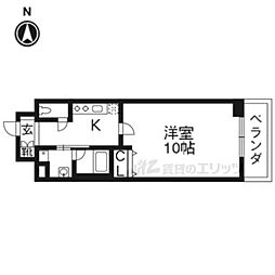 アスヴェル京都西大路御池 1Kの間取図画像
