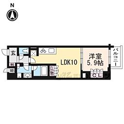 リーガル京都二条城前 1LDKの間取図画像