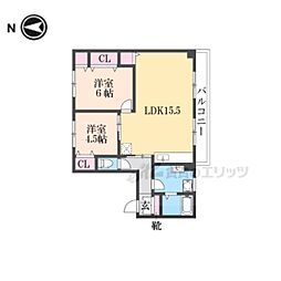 辻マンション 2LDKの間取図画像
