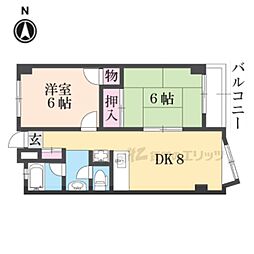 ヴィラたみあき 2DKの間取図画像