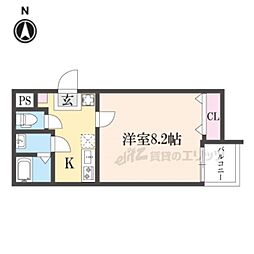 ヴィラ パルルヴァン 1Kの間取図画像