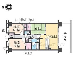 ローレルコート室町 3LDKの間取図画像