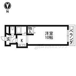 シティコアサーティ朱雀 ワンルームの間取図画像