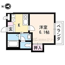 アルカサール成町 1Kの間取図画像
