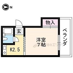 二葉ハイツ 1Kの間取図画像