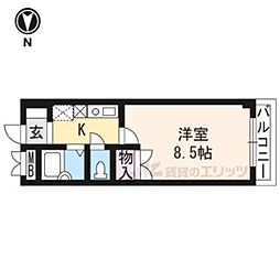 メゾン近松 1階1Kの間取り