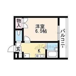 レオパレス明和 2階1Kの間取り