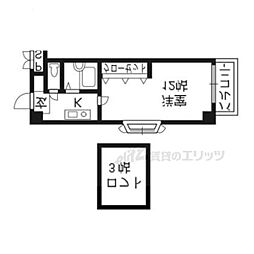 ＯＮＫ36 5階1Kの間取り