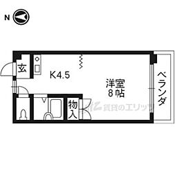 京阪本線 藤森駅 徒歩22分の賃貸マンション 5階1Kの間取り