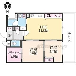 インサイトルポ山科新十条 2LDKの間取図画像