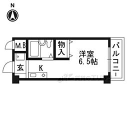 阪急京都本線 長岡天神駅 徒歩12分の賃貸アパート 1階ワンルームの間取り