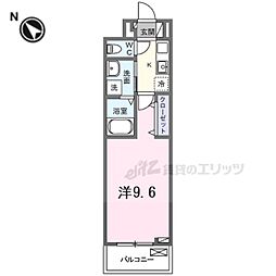 近鉄京都線 向島駅 徒歩8分の賃貸アパート 2階1Kの間取り