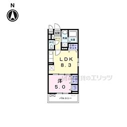 サニースクエア 2階1LDKの間取り