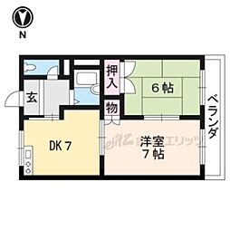 メゾン　パ・ドゥ・ドゥー 2階2DKの間取り