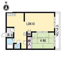 レグルスコート 1LDKの間取図画像