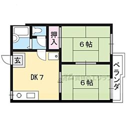 パークハウスウノ 2DKの間取図画像