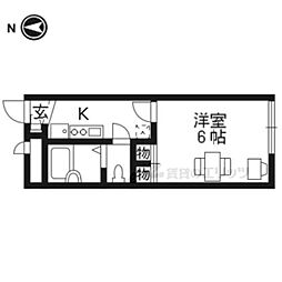 京阪宇治線 桃山南口駅 徒歩7分の賃貸アパート 2階1Kの間取り