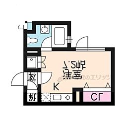 近鉄京都線 伏見駅 徒歩5分の賃貸マンション 3階1Kの間取り