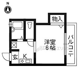 ローレルコート壱番館 1Kの間取図画像