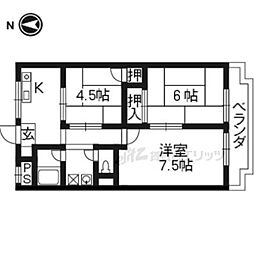 山本グランドハイツ 5階3DKの間取り