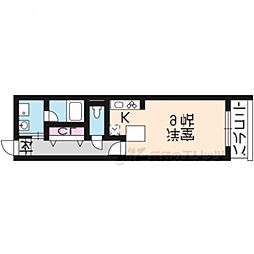 ドミール神足 1階1Kの間取り