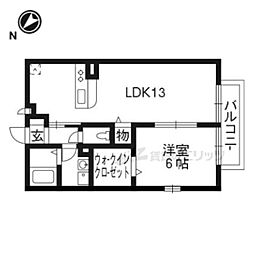 グランシャリオ 2階1LDKの間取り