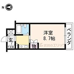 ジョイフル丹波橋 3階1Kの間取り