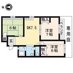 パルアベニュー醍醐 1階3DKの間取り
