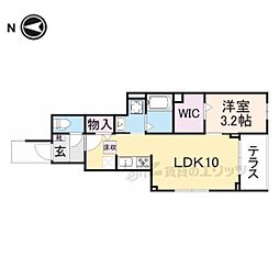 ノースヴィレッジ 1階1LDKの間取り