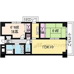 JR東海道・山陽本線 長岡京駅 3.2kmの賃貸マンション 5階2LDKの間取り