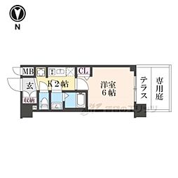 プレサンス十条凛華 1階1Kの間取り