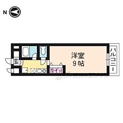 JR奈良線 木幡駅 徒歩3分の賃貸マンション 2階1Kの間取り