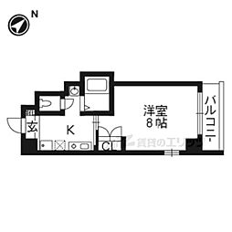 カシオペア 2階1Kの間取り