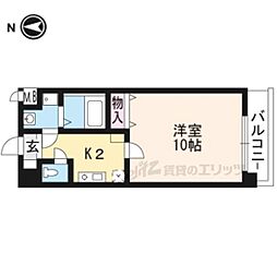 京阪本線 伏見桃山駅 徒歩5分の賃貸マンション 3階1Kの間取り
