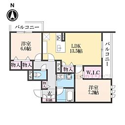 ミラーエステートイーストビル 3階2LDKの間取り