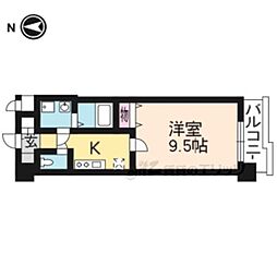 京阪本線 龍谷大前深草駅 徒歩7分の賃貸マンション 7階1Kの間取り