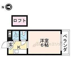 グラフィーネ向島 3階1Kの間取り
