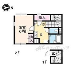 レオネクスト大輝 2階1Kの間取り