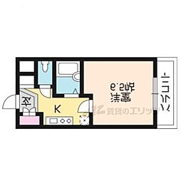 ネオレジデンス 5階1Kの間取り