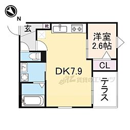 Ｒ−ｓｍａｒｔ椥辻 1階1LDKの間取り