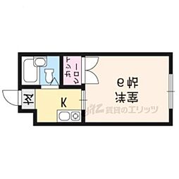 京阪本線 伏見稲荷駅 徒歩3分の賃貸マンション 4階1Kの間取り