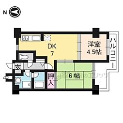 セント・ルークルス 2階2DKの間取り