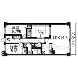 イトーピア宇治グランヒルズ 3LDKの間取図画像