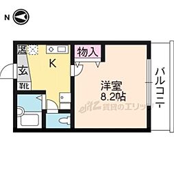 レマイソン 1Kの間取図画像