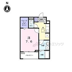 カルム 新久 1Kの間取図画像