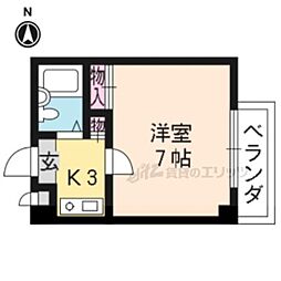 マンションタツミヤ 1Kの間取図画像