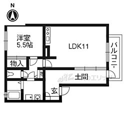 アリヴィオ・清涼A 1LDKの間取図画像