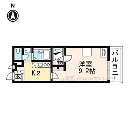 レオパレスビューテラス草内 1Kの間取図画像